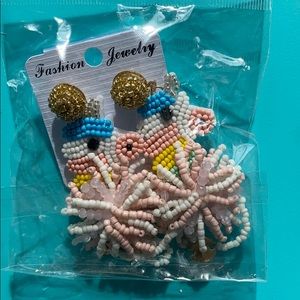 Quirky beaded unicorn earrings